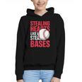 Kids Stealing Hearts Like I Steal Bases Cute Baseball Boys Graphic Youth Hoodie