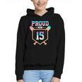 Proud Mom Baseball Player Number 15 Ice Cream Drip Graphic Youth Hoodie