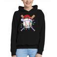 Santa Sports Christmas Baseball Player Graphic Youth Hoodie
