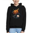 Spooky Halloween Scary Pumpkin Baseball Player Witchy Vibes Graphic Youth Hoodie Spooky Halloween Scary Pumpkin Baseball Player Witchy Vibes Graphic Youth Hoodie