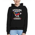 Stealing Hearts & Bases Valentine’s Day Baseball Love Graphic Youth Hoodie