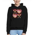 Valentines Day Drip Heart Baseball XOXO Boys Kids Men Sport Graphic Youth Hoodie