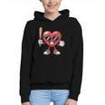 Valentines Day Heart Playing Baseball Boys Men Kids Girls Graphic Youth Hoodie
