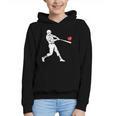 Valentines US Baseball Player Silhouette Heart Graphic Youth Hoodie Valentines US Baseball Player Silhouette Heart Graphic Youth Hoodie