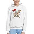 67 Baseball Xmas Lights Santa Hat Holiday Graphic Youth Hoodie
