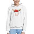 Baseball Christmas Reindeer Santa Hat Sports Player Xmas Graphic Youth Hoodie