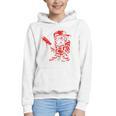 Drippy Baseball Mascot Valentine Heart Glasses Cartoon Graphic Youth Hoodie