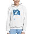 Fly The W Chicago Baseball Winning Flag Distressed Premium Tri-Blend Graphic Youth Hoodie