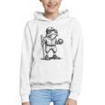 Frog Basketbal Men Women Grumpy Frog Playing Baseball Graphic Youth Hoodie
