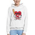 Heart Playing Baseball Valentines Day Graphic Youth Hoodie Heart Playing Baseball Valentines Day Graphic Youth Hoodie