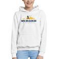 Milwaukee Baseball Minimalist City Skyline Baseball Lover Graphic Youth Hoodie Milwaukee Baseball Minimalist City Skyline Baseball Lover Graphic Youth Hoodie