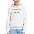 No Baseball Today Minimalist Sad Face Baseball Lover Graphic Youth Hoodie