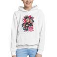 Punk Girl With Anger Kanji And Baseball Bat Graphic Youth Hoodie