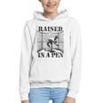 Raised In a Pen Baseball Pitcher Saying Bullpen Graphic Youth Hoodie Raised In a Pen Baseball Pitcher Saying Bullpen Graphic Youth Hoodie