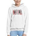 Retro Checkered Tired But Caffeinated Baseball Mom Leopard Graphic Youth Hoodie Retro Checkered Tired But Caffeinated Baseball Mom Leopard Graphic Youth Hoodie