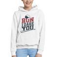 Run I Dare You Baseball Catcher Player Fan Graphic Youth Hoodie Run I Dare You Baseball Catcher Player Fan Graphic Youth Hoodie