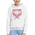 Valentines Baseball Boys Ice Cream Drip Heart Youth Kids Graphic Youth Hoodie