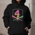 4th Birthday Baseball Bat Ice-Cream Drip 4yrs Old Boys Girls Graphic Youth Hoodie