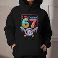 7th Birthday Boys I Was 6 Now I'm 7 Baseball Ice Cream Drip Graphic Youth Hoodie