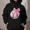 Cute Coquette Baseball Pink Bow Player & Fan Girls Graphic Youth Hoodie