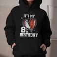 It's My 8th Birthday Baseball Football Heart 8 Year Old Graphic Youth Hoodie