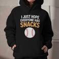 I Just Hope Everyone Has Snacks Baseball Game Day Fan Graphic Youth Hoodie