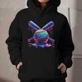 Neon Dripping Baseball And Bats Colorful Sports Art Graphic Youth Hoodie Neon Dripping Baseball And Bats Colorful Sports Art Graphic Youth Hoodie