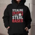 Stealing Hearts Like I Steal Bases Cute Baseball Kids Graphic Youth Hoodie