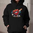 Valentines Day Baseball Dabbing Red Heart Love Boys Graphic Youth Hoodie