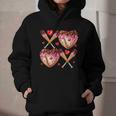 Valentines Day Drip Heart Baseball XOXO Boys Kids Men Sport Graphic Youth Hoodie