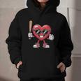 Valentines Day Heart Playing Baseball Boys Men Kids Girls Graphic Youth Hoodie
