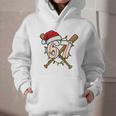 67 Baseball Xmas Lights Santa Hat Holiday Graphic Youth Hoodie