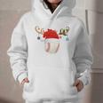 Baseball Christmas Reindeer Santa Hat Sports Player Xmas Graphic Youth Hoodie