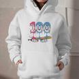 Baseball Player 100 Days Of School Sports Ice Cream Drip Premium Tri-Blend Graphic Youth Hoodie