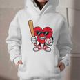 Heart Playing Baseball Valentines Day Graphic Youth Hoodie Heart Playing Baseball Valentines Day Graphic Youth Hoodie