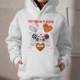 Valentines Day Boys Men Hearts Gaming Football Baseball Love Premium Tri-Blend Graphic Youth Hoodie