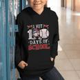 100 Days Of School Dabbing Baseball Hit Student Kids Boys Graphic Youth Hoodie