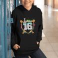 16th Birthday Baseball Drip Number 16 Year Old Birthday Boy Graphic Youth Hoodie 16th Birthday Baseball Drip Number 16 Year Old Birthday Boy Graphic Youth Hoodie
