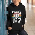 I Was 6 Now Im 7 Baseball Birthday Age 7 Graphic Youth Hoodie