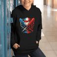American Baseball Drip Graffiti Ball And Bat Graphic Youth Hoodie American Baseball Drip Graffiti Ball And Bat Graphic Youth Hoodie