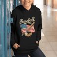 American Flag Baseball Player Bat Fan Catcher Pitcher USA Graphic Youth Hoodie American Flag Baseball Player Bat Fan Catcher Pitcher USA Graphic Youth Hoodie