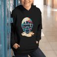 Baseball Catcher Mask Ice Cream Dripping Baseball Boy Youth Graphic Youth Hoodie