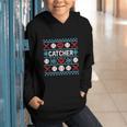 Baseball Catcher Ugly Christmas Sweater Pattern Sports Xmas Graphic Youth Hoodie Baseball Catcher Ugly Christmas Sweater Pattern Sports Xmas Graphic Youth Hoodie