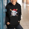 Baseball Christmas Lights Santa Christmas Baseball Player Graphic Youth Hoodie