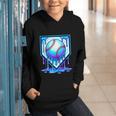 Baseball Drip Ice Cream Blue Glow Melt Ball Graphic Graphic Youth Hoodie