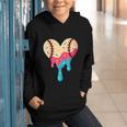 Baseball Drip Melting Ice Cream Baseball Heart Boys Girls Graphic Youth Hoodie Baseball Drip Melting Ice Cream Baseball Heart Boys Girls Graphic Youth Hoodie