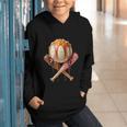 Baseball Ice Cream Drip Style Melting Ice Cream Youth Teen Graphic Youth Hoodie