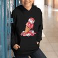Baseball Ice Cream Drip Youth Strawberry Baseball Red Graphic Youth Hoodie