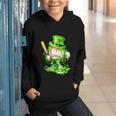 Baseball Player Ice Cream Drip Shamrocks St Patrick's Day Graphic Youth Hoodie