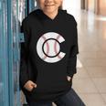 Baseball Sport Player Graphic Monogram Initial Letter C Graphic Youth Hoodie Baseball Sport Player Graphic Monogram Initial Letter C Graphic Youth Hoodie